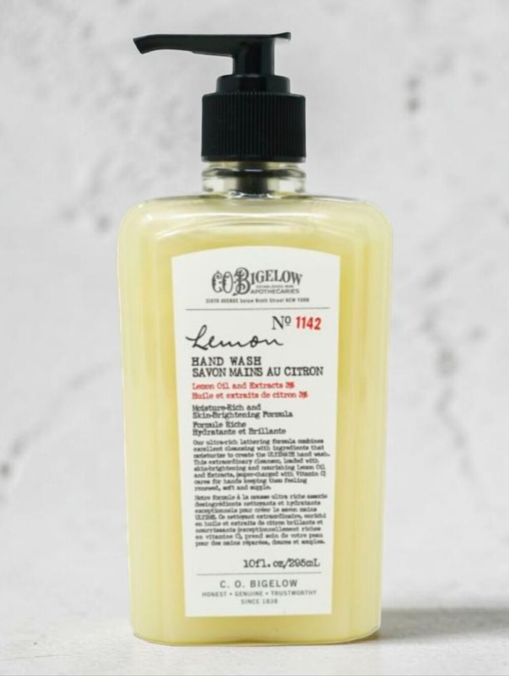 C.O. Bigelow Lemon Hand Wash - Yellow Pump Bottle 10.1 FL Oz